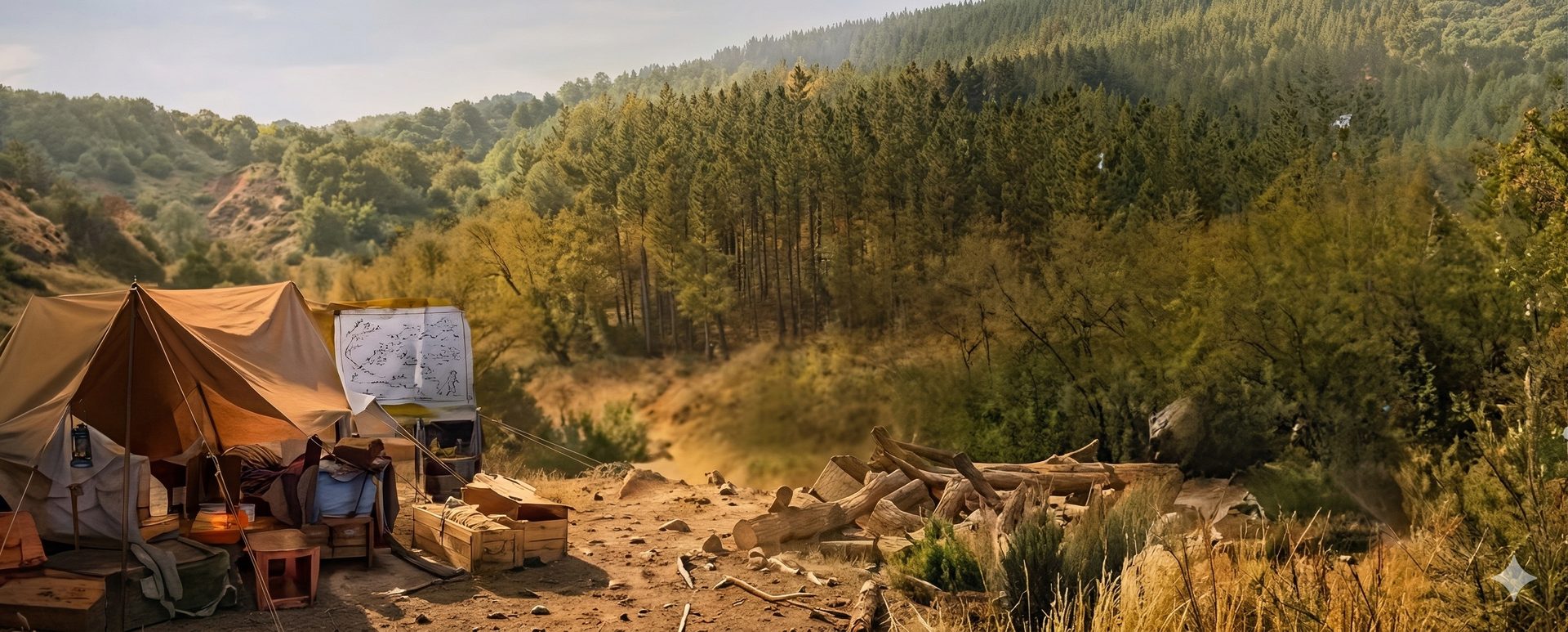 הקמת מחנות ולינה בשטח - אוהלים וציוד מוכנים למטיילים